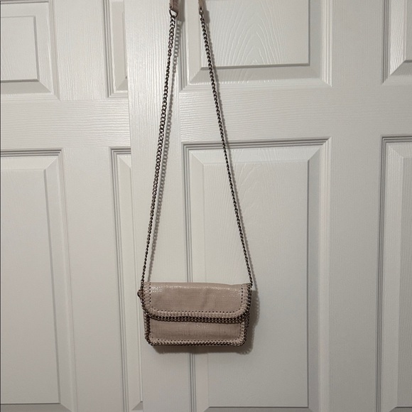 Sondra Roberts Beige Crossbody Bag with Chain Detail - Picture 2 of 3